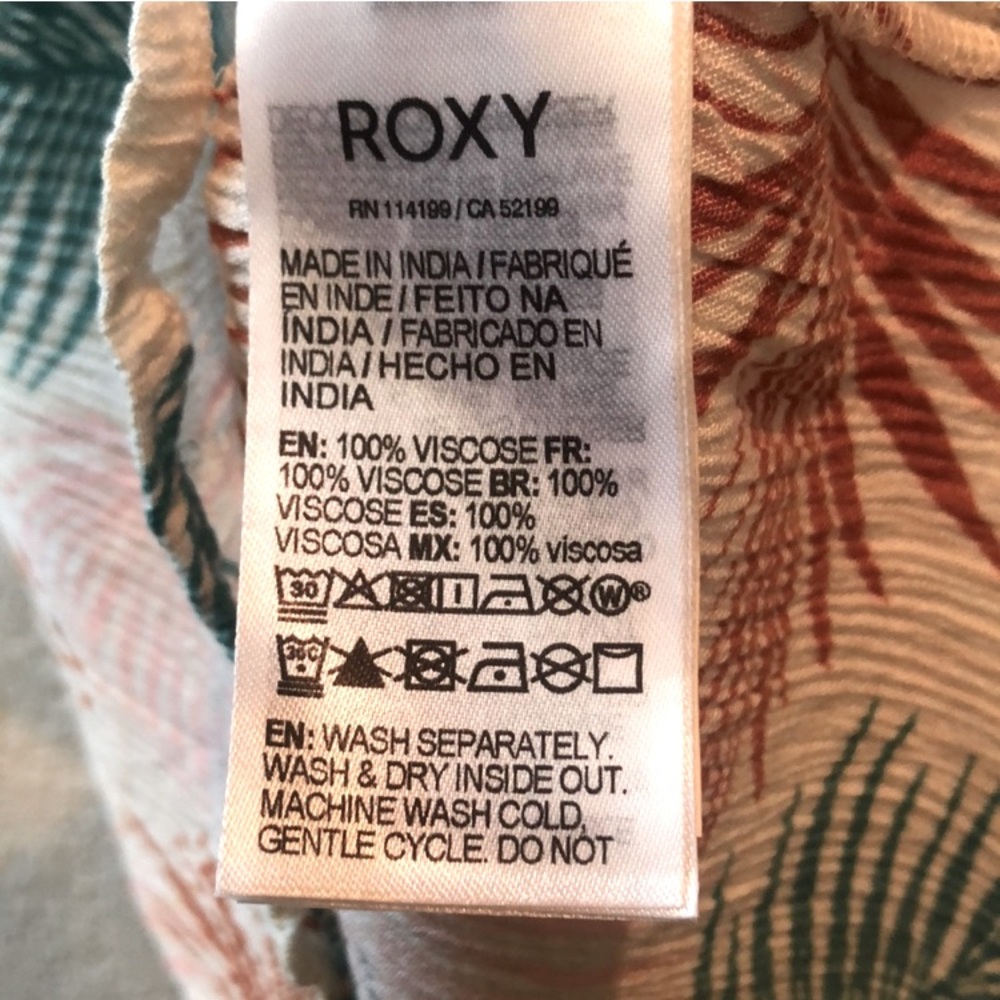 HP🎉NWT Roxy Woman’s Petite Seaside Shirred Tropical High Waist Mini Dress - Picture 7 of 7